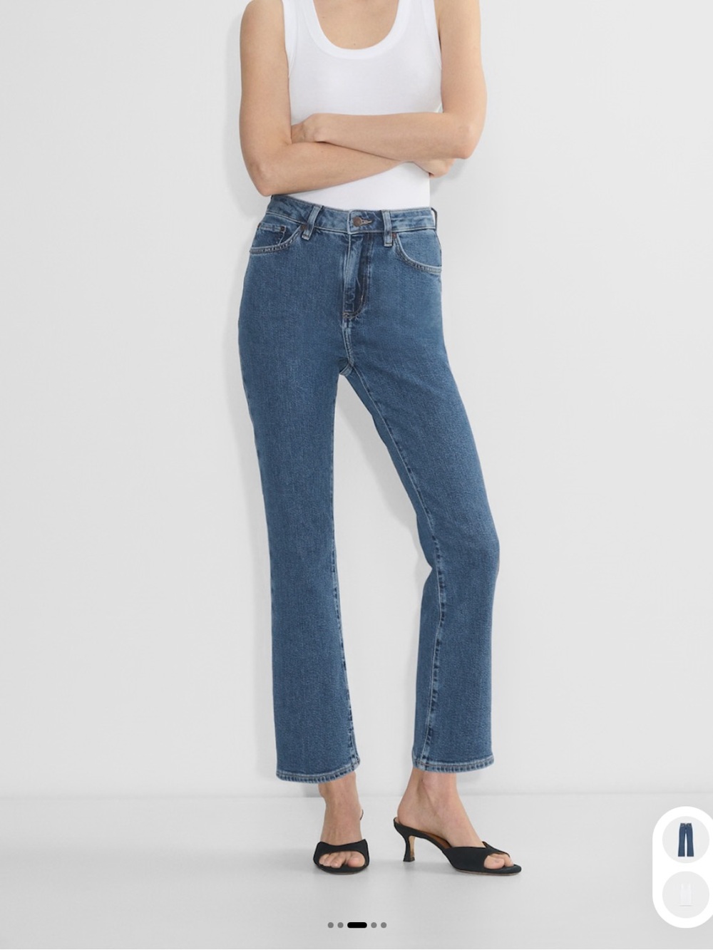 Denim Forum Diaz Bootcut Jeans in Mid Blue Wash